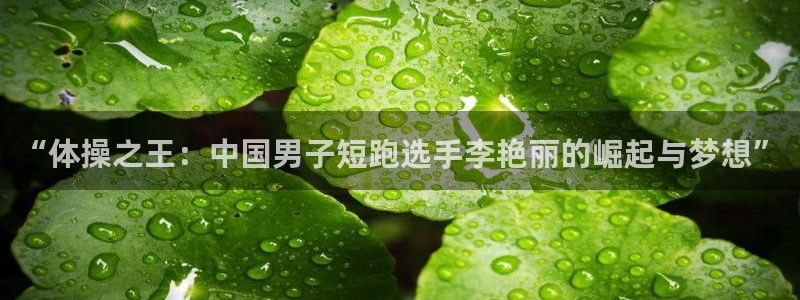 ug环球官网注册：“体操之王：中国男子短跑选手李艳丽的崛起与梦想”